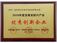 2016年度安徽省新興產業“優秀創新企業”(Anhui emerging?industry